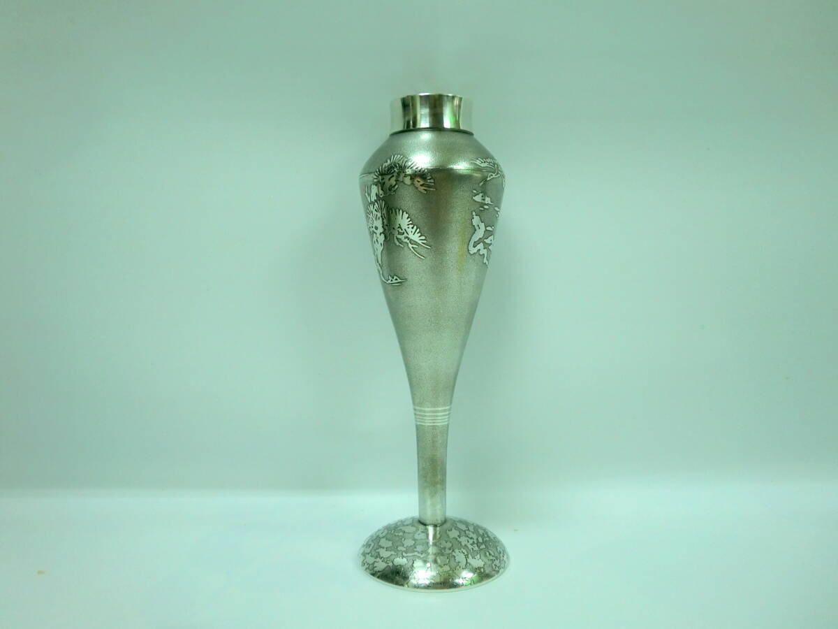 骨董祭 工芸品祭 さつま岩切 薩摩錫器さつま 岩切 正錫 一輪挿し 自宅保管品 長期保管品拍卖