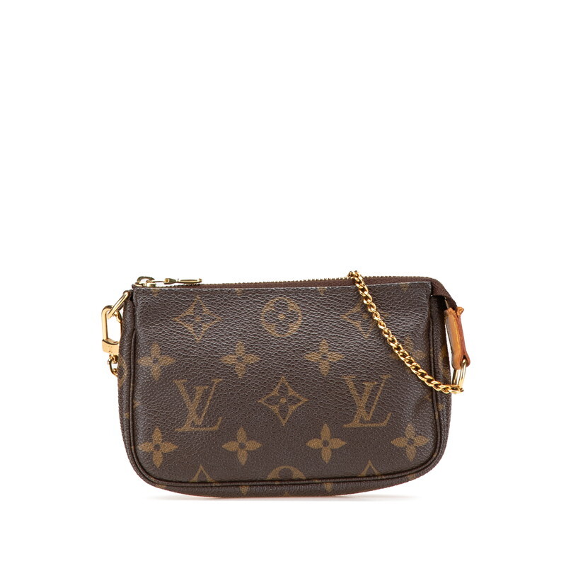 ルイ ヴィトン モノグラム アクセソワール チェーン ポーチ M58009 ブラウン PVC レザー レディース LOUIS VUITTON 【中古】拍卖