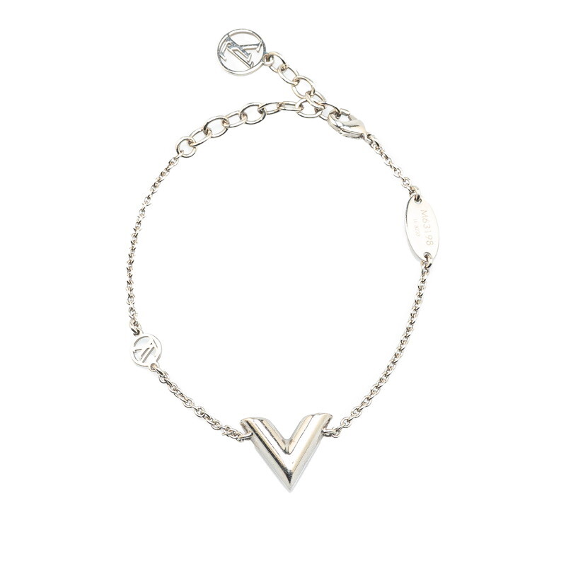 ルイ ヴィトン エセンシャル V ブレスレット M63198 シルバー メタル レディース LOUIS VUITTON 【中古】拍卖