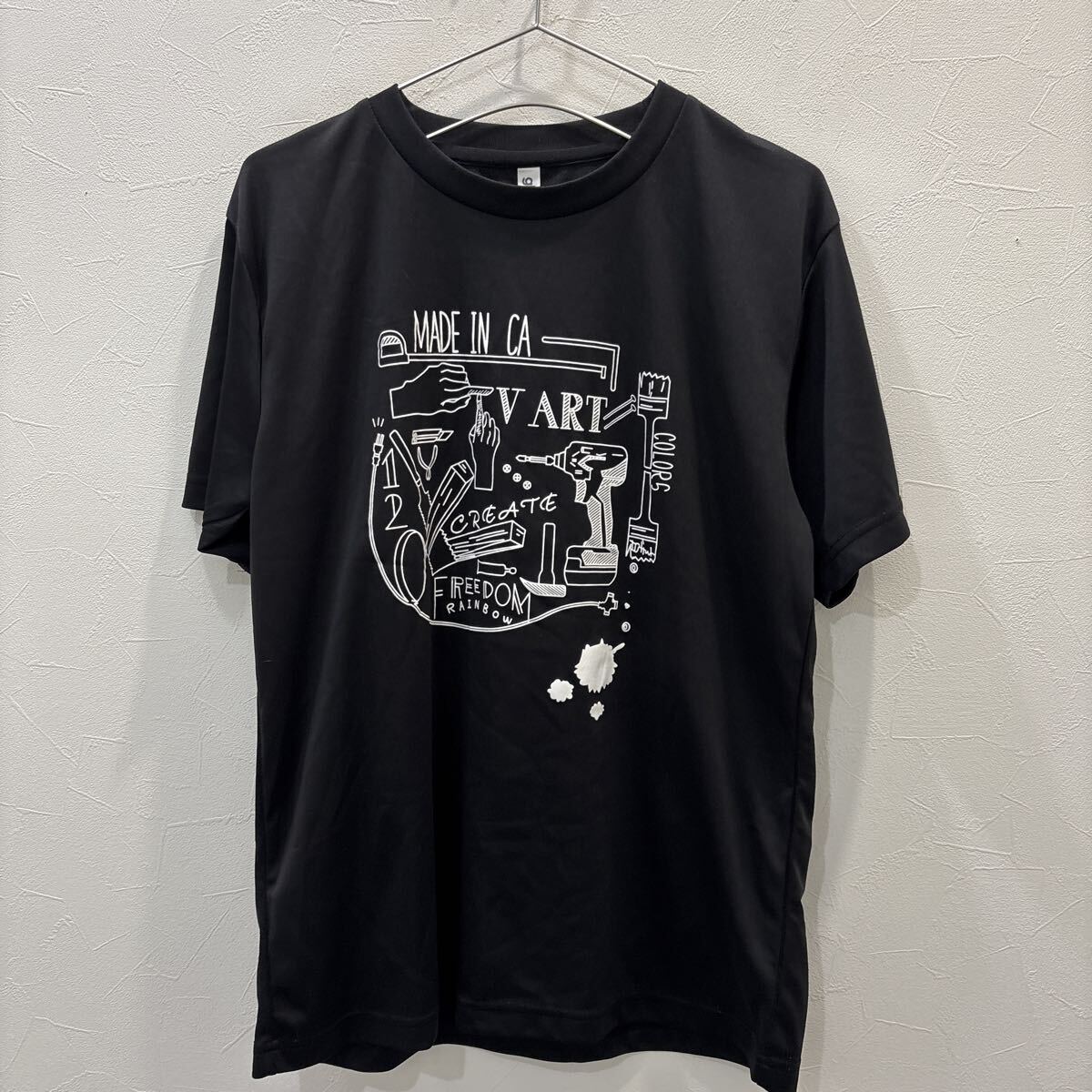 FY250 東放学園 TVART 半袖tシャツ アート 工具 ブラック メンズL拍卖