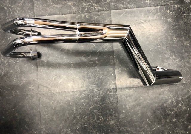 (MW704)新品 未使用 GSX400E ゴキ ショート管 70π マフラー メッキ プリティ― 傷有り拍卖