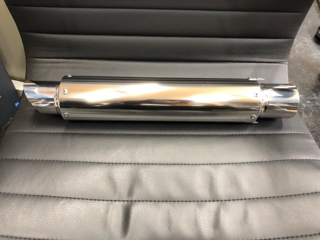 (PS716)新品 未使用 50.8π ステンレスサイレンサー プレ無し プリティ― 傷有り拍卖