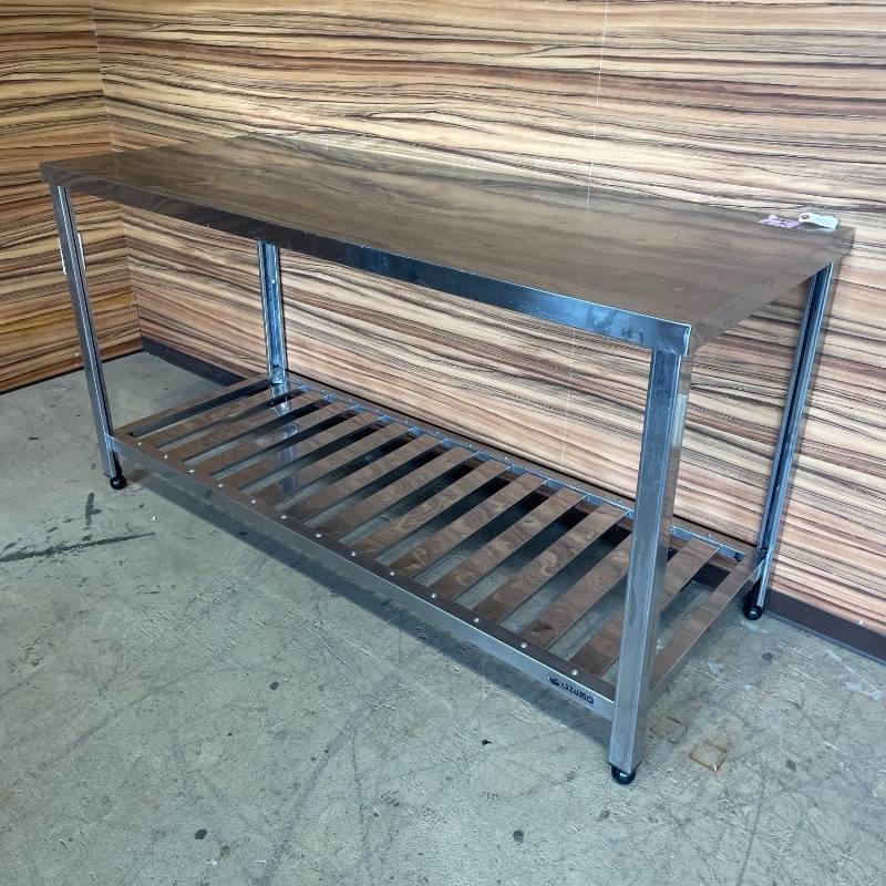 北海道・九州・沖縄・離島等追加送料有【中古】 業務用 ステンレス 作業台 幅1500×奥行600×高800mm (No.9915) 厨房機器拍卖