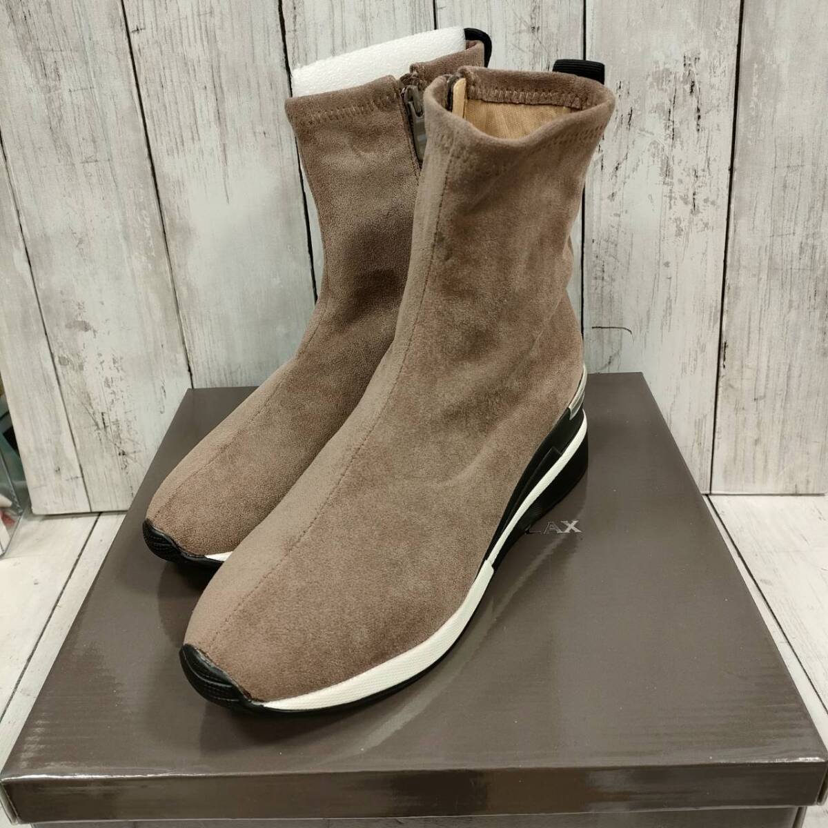 Noubel Voug Relax ヌーベルヴォーグ リラックス スエードショートブーツ24.5cm 【19626】 拍卖