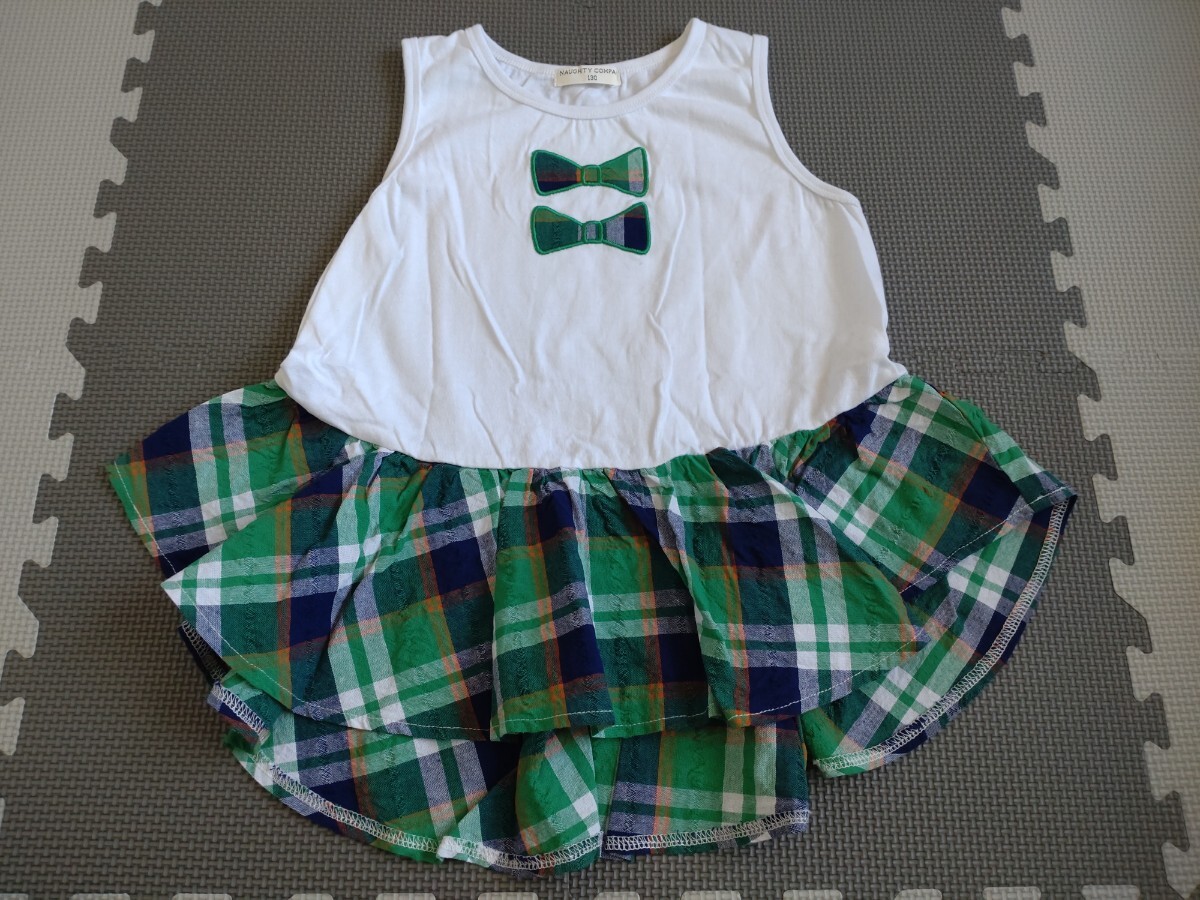 ★送料無料★ノースリーブ タンクトップ チェック柄スカート拍卖