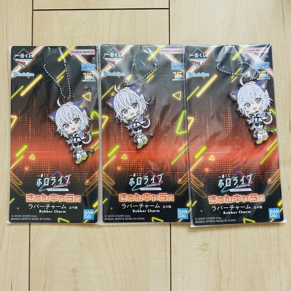 未使用 ホロライブ 猫又おかゆ きゅんキャラ ラバーチャーム 3個セット 一番くじ拍卖