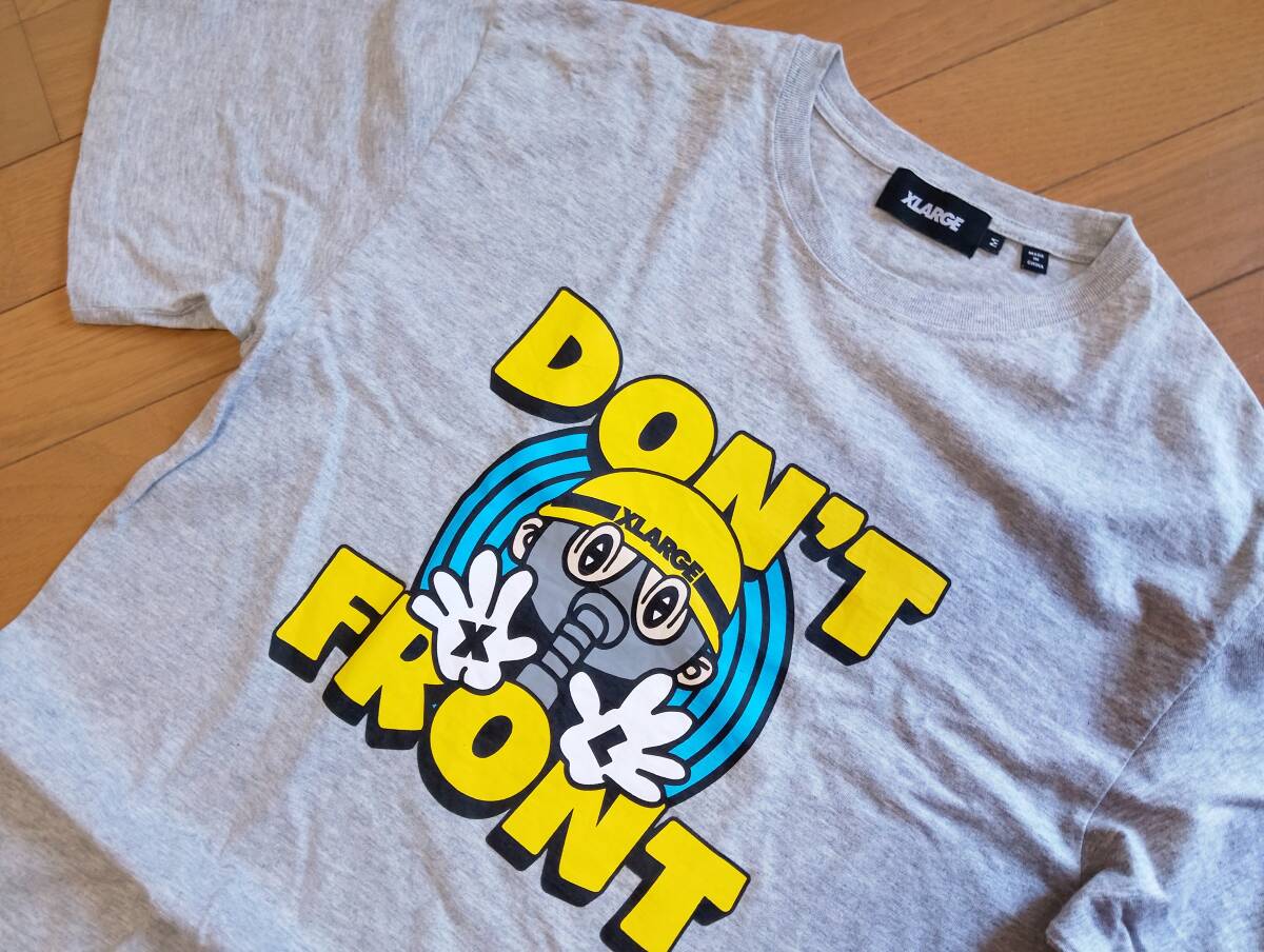 ■XLARGEエクストララージ フロントプリント 半袖 Tシャツ 杢グレー M拍卖