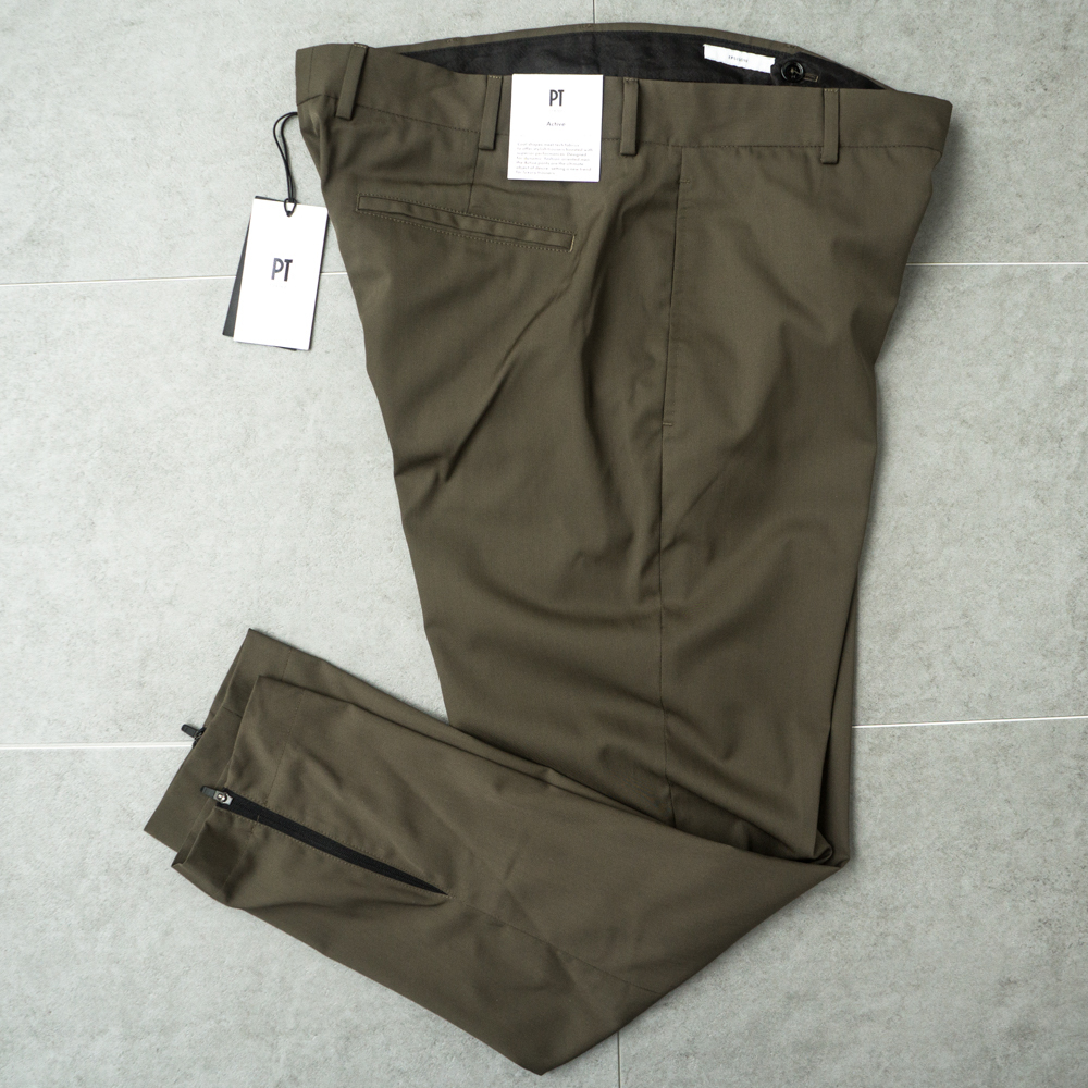 新品★ PT TORINO 高機能素材 ストレッチ パンツ ACTIVE EPSILON ZIP 52 送料込 メンズ 通気性、速乾性、防シワ、防毛玉拍卖
