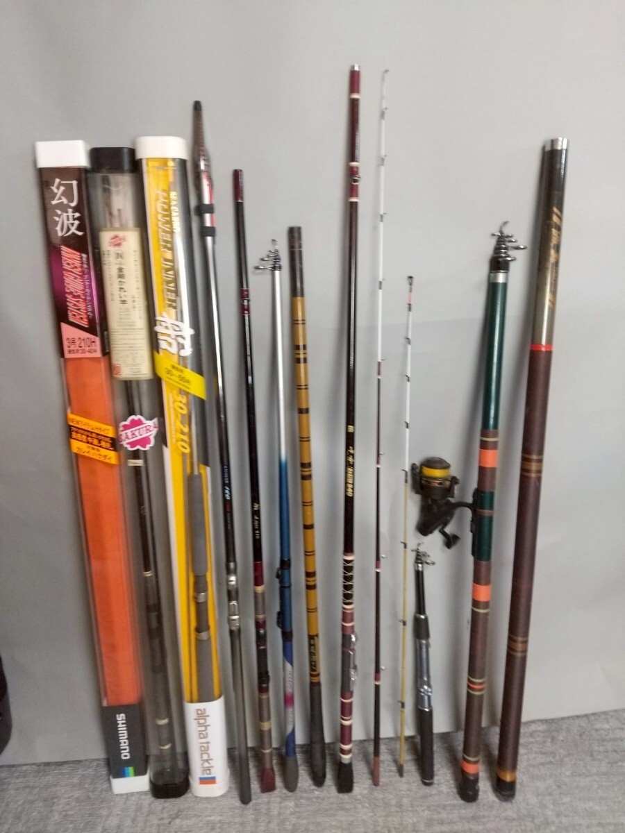 801同梱NG 釣竿 SAKURA金剛かれい竿 中通し/alpha tackle/HOLIDAY SPIN 15-270/Daiwa 早舟15号240/SURF CASTER 色々まとめて13本セット現状拍卖