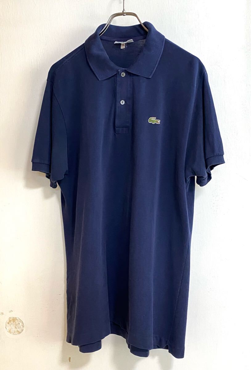 70's LACOSTE ラコステ 半袖ポロシャツ フランス製 L1212 サイズ7 ネイビー CHEMISE LACOSTE フレラコ フララコ 拍卖