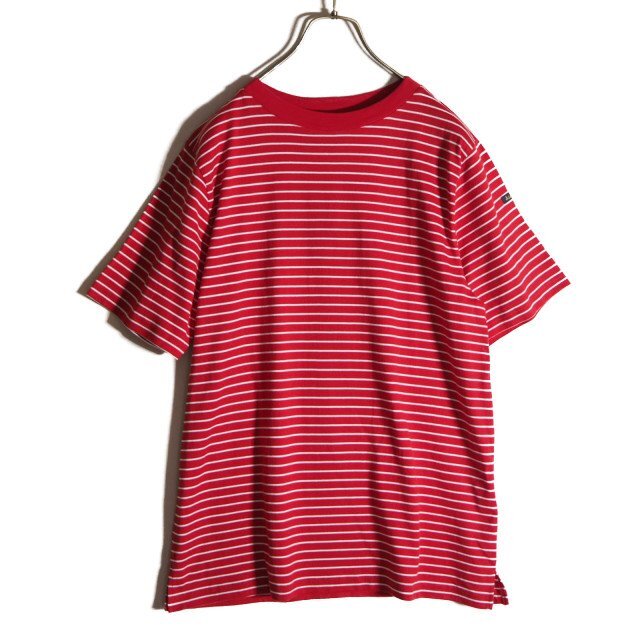 P2950f16 ■Le minor ルミノア■ BREST コットン 半袖 ボーダー カットソー レッド 5 / ショートスリーブ Tシャツ メンズ 赤 白 春夏拍卖