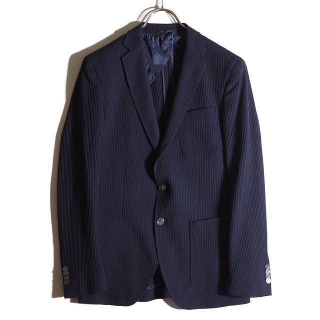 M4673H3 ■HUGO BOSS ヒューゴボス■ 2ボタン サマーウール テーラードジャケット ネイビー S 紺 春~秋拍卖