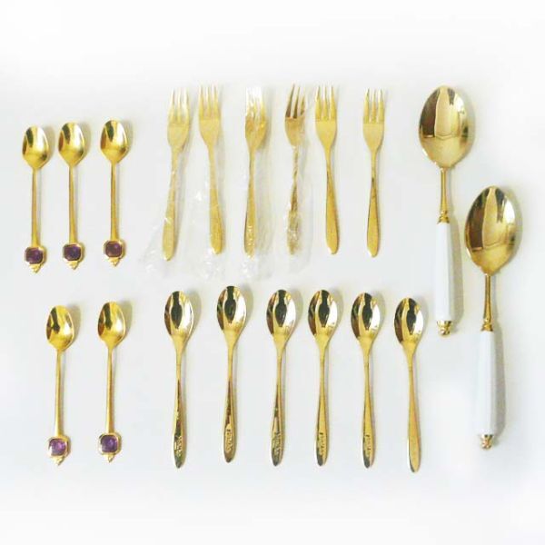 スプーン フォーク 金 19本セット まとめて (N10)拍卖