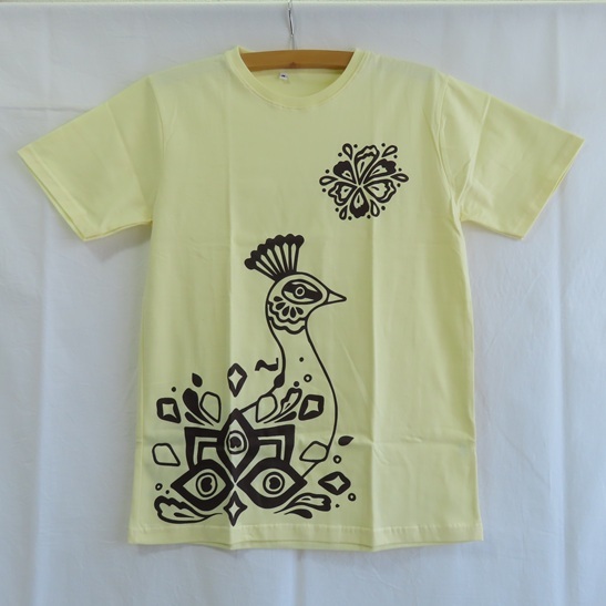 〓シミあり〓 新品 〓 アジアン Tシャツ 〓 ピーコック クジャク 孔雀 エスニック おしゃれ 〓AJ770拍卖