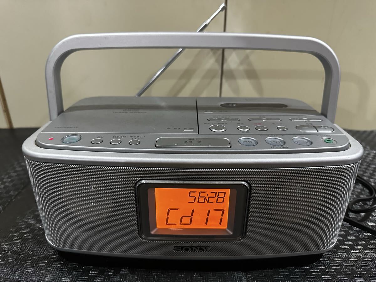 SONY ソニー CDラジカセ CFD-E500TV CD/テープ再生OK 動作品 電源コード付き 80サイズ ①拍卖