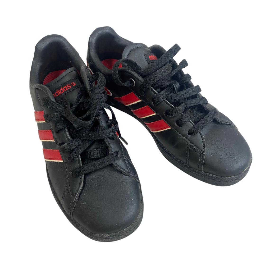 ys47 adidas アディダス ブラック&レッド スニーカー 22.5㎝拍卖