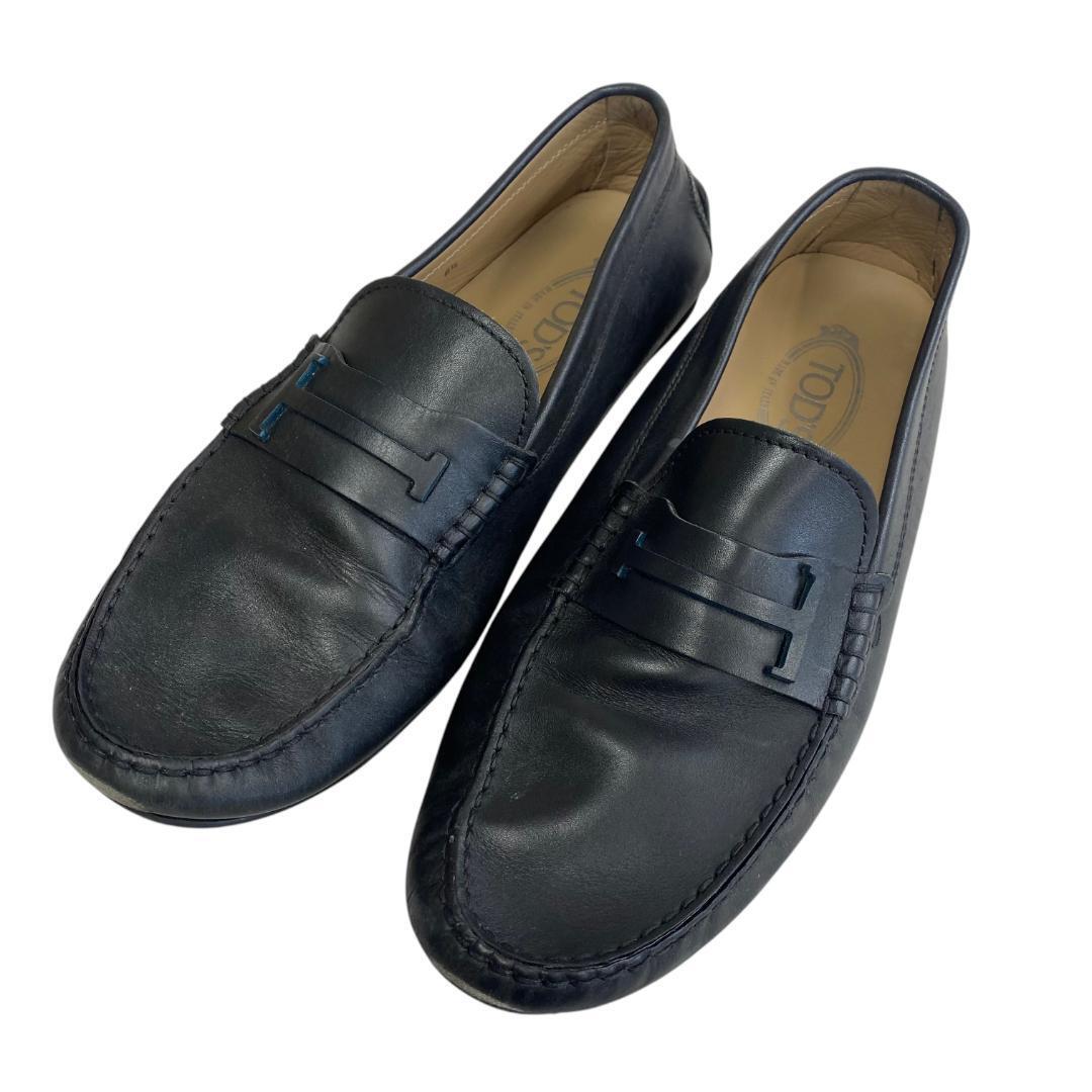 ys80 TOD'S トッズ ローファー 8 1/2 メンズ 黒 レザー拍卖