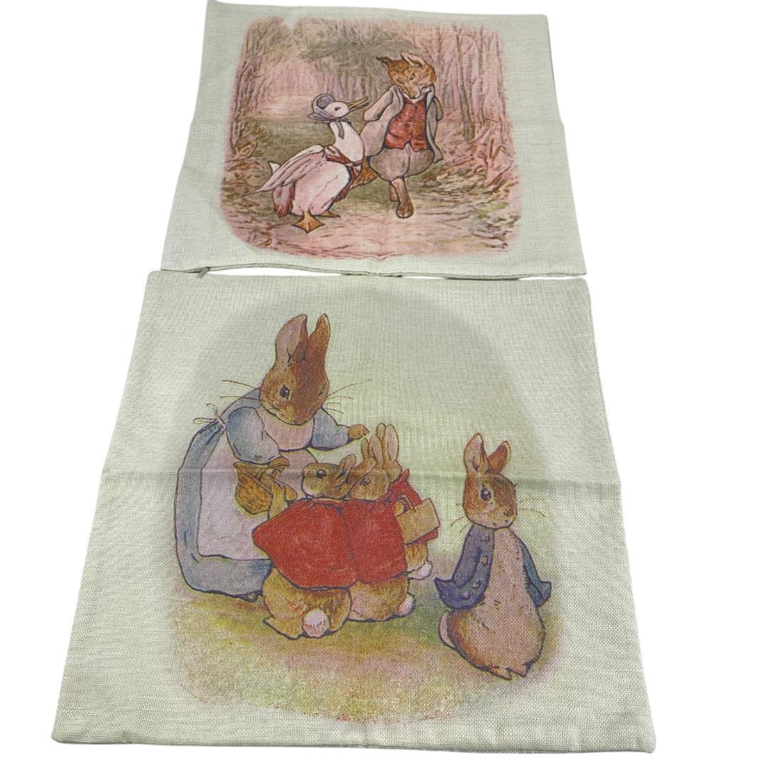 yt5 未使用 ピーターラビット風デザイン クッションカバー 2点セット拍卖