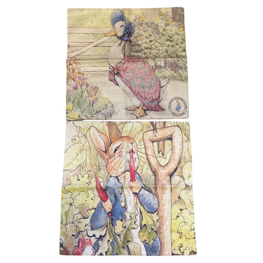 yt10 未使用 ピーターラビット ジマイマ風デザイン クッションカバー 2点拍卖