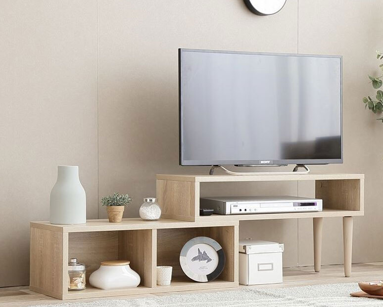 テレビボード テレビ台 伸縮75~133cm コーナーテレビ台 ナチュラル色拍卖