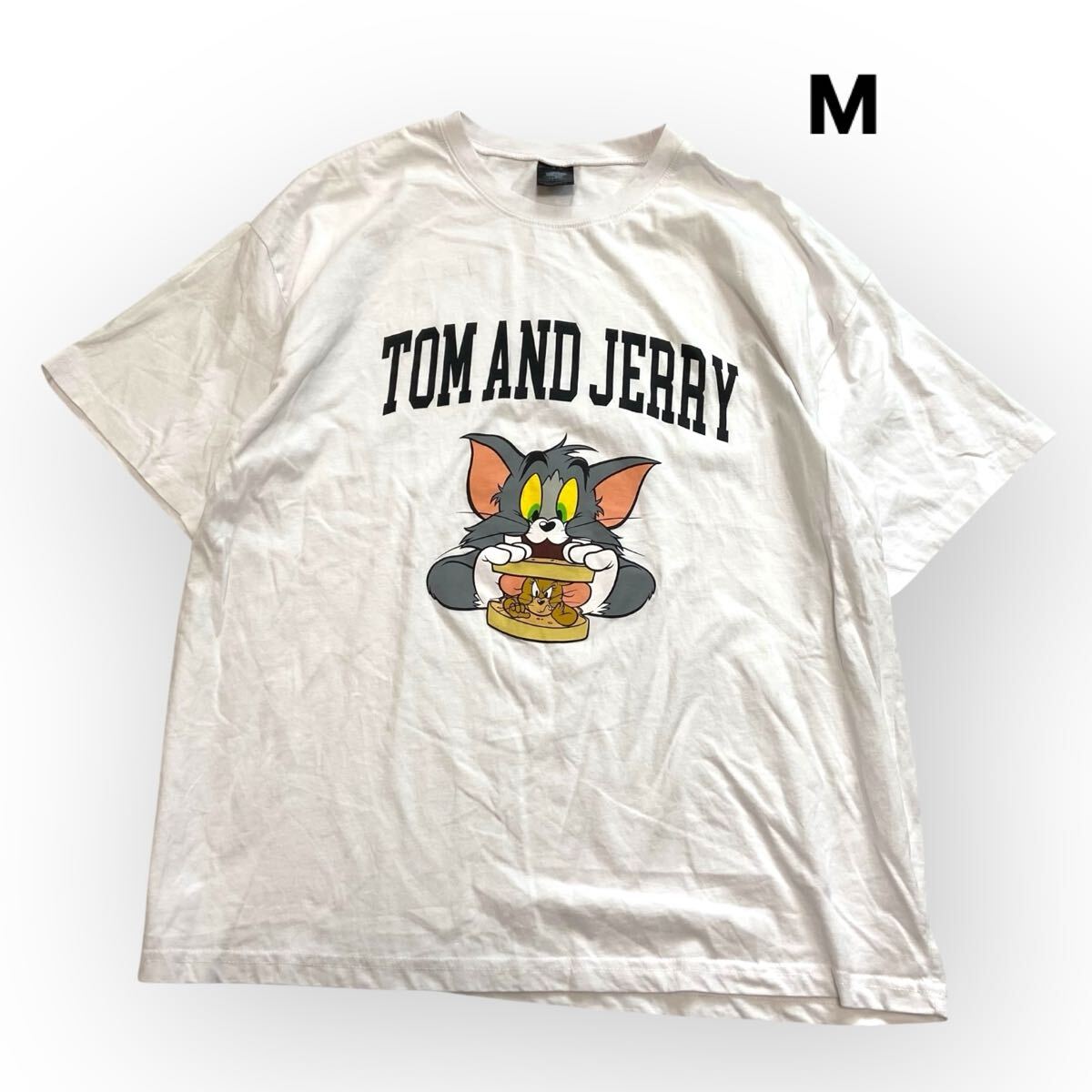 【送料無料】トム&ジェリー メンズ 半袖Tシャツ プリントTシャツ トムジェリBIGシルエット オーバーサイズ メンズM拍卖