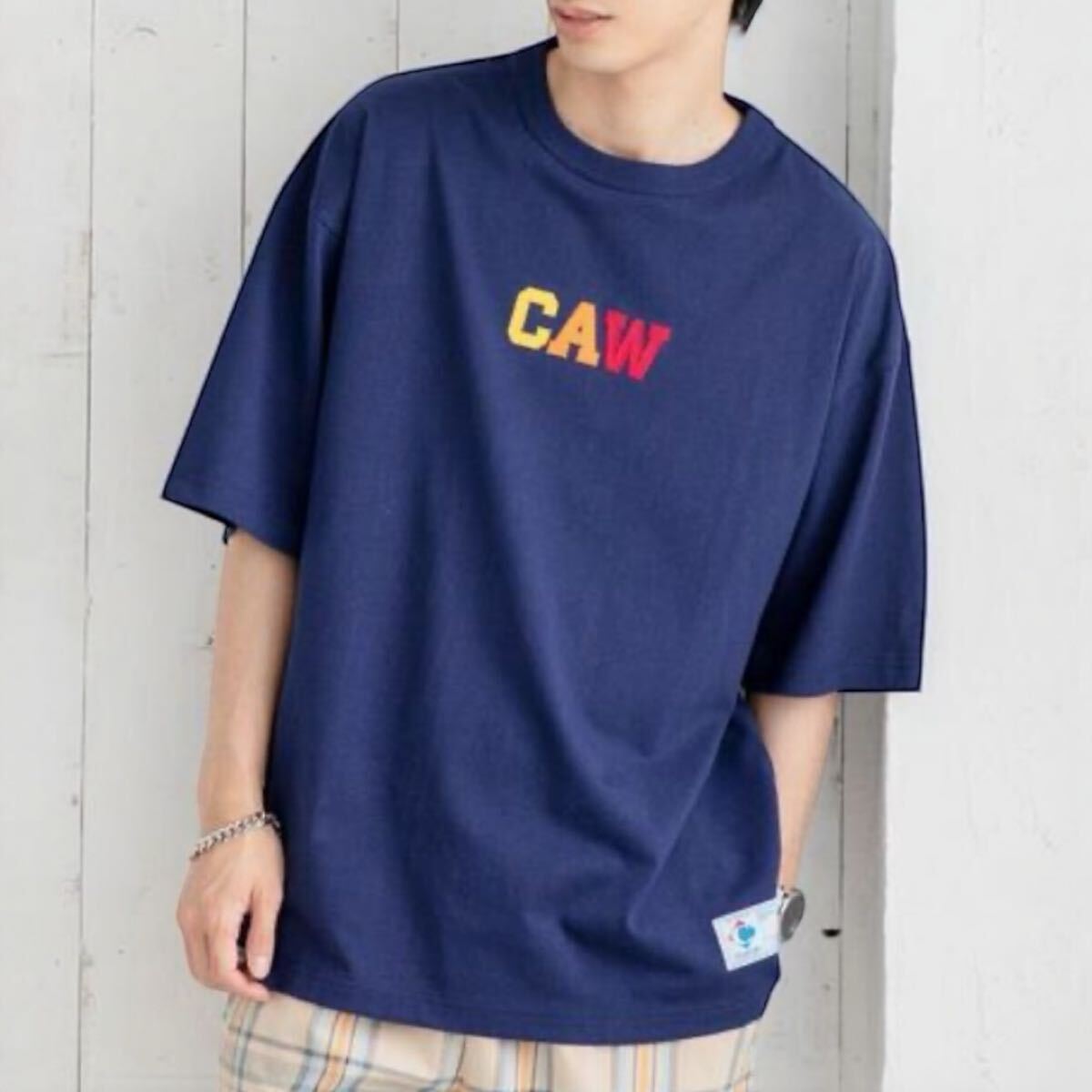 【送料無料】coen コーエン C.A.WワッペンTシャツ 半袖Tシャツ ネイビー レディースメンズS拍卖