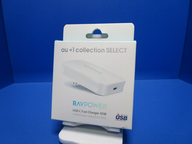 au +1 collection KDDI RAVPower 薄型急速充電器 45W ACアダプター Type-C モデル PD3.0対応 USB-C 45W USB Power Delivery 3.0対応 白★拍卖