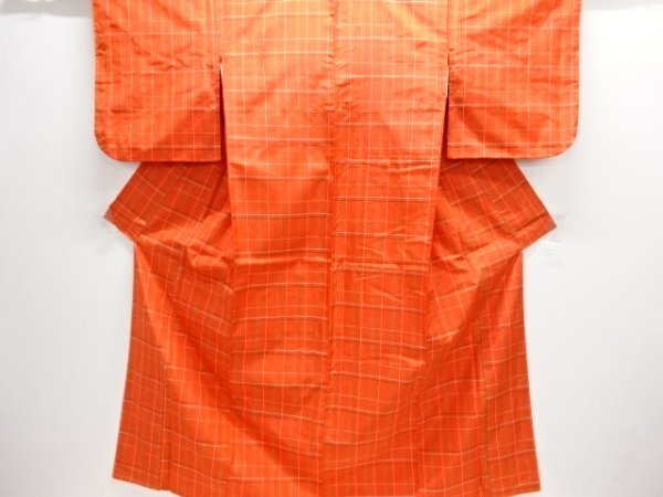 ys7474385; 格子織り出し米沢紬着物アンサンブル【着】拍卖