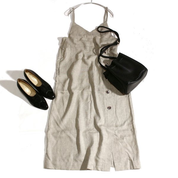 美品 ユナイテッドアローズ GREEN LABEL RELAXING 大人可愛い 飾りボタン付き ワンピース F 春 夏 25C07拍卖