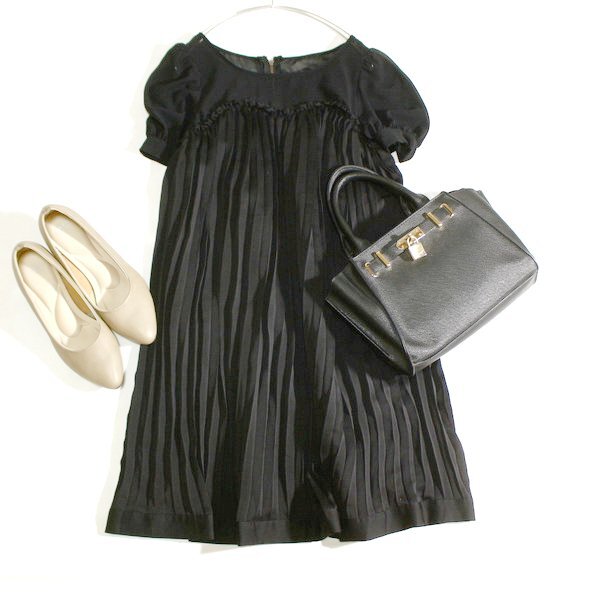 美品 JILLSTUART ジルスチュアート シフォン切り替え とろみ プリーツワンピース S 春 夏 25D07拍卖