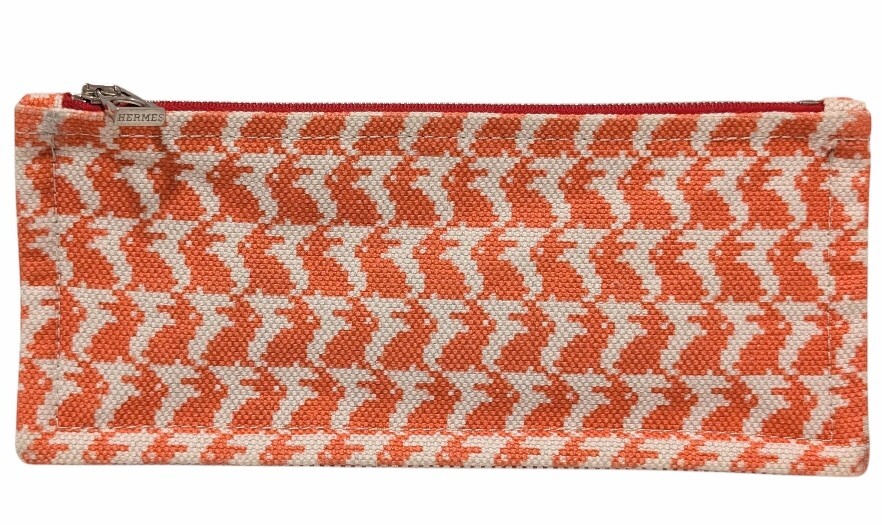 エルメス トゥルース エコールPM アニモールピクセル animaux ラビット HERMES オレンジ系 コーラル 【中古】拍卖