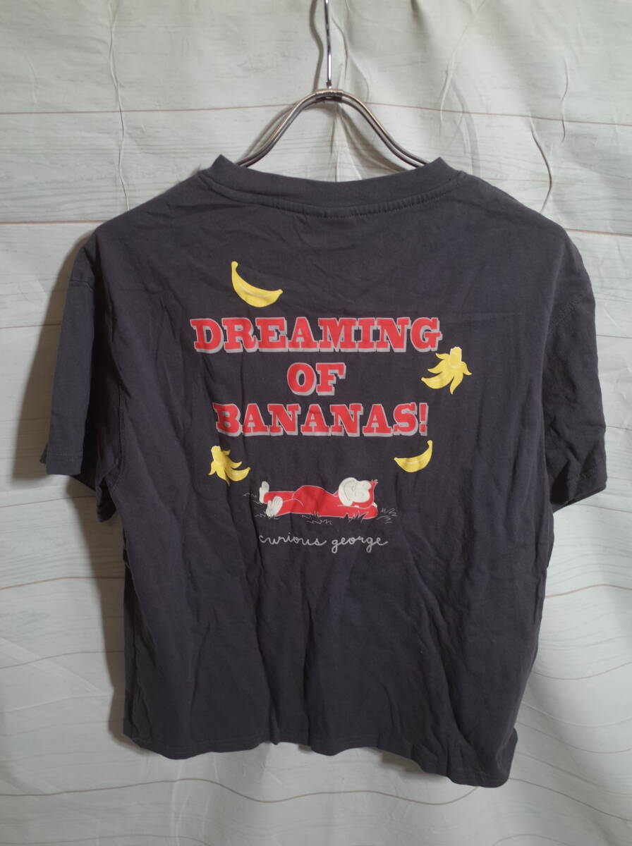 レディース pm673 Curious George キュリアスジョージ おさるのジョージ プリント 半袖 Tシャツ L グレー 灰 ネコポス可拍卖