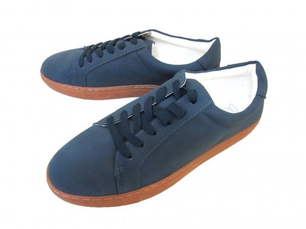 L246新品Dedesローカット/レースアップスニーカー26.5㌢NAVY♂拍卖