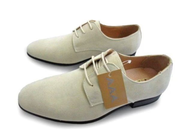 1円~L285新品AAAカジュアルプレーントゥ/レースアップ25㌢BG♂拍卖