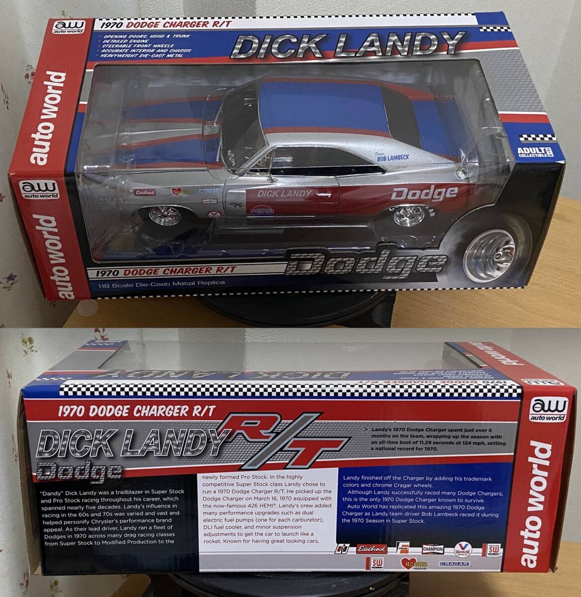 オートワールド 1/18 1970 ダッジチャージャー R/T ディック・ランディ NHRA AUTO WORLD Dodge Charger Dick Landy 拍卖