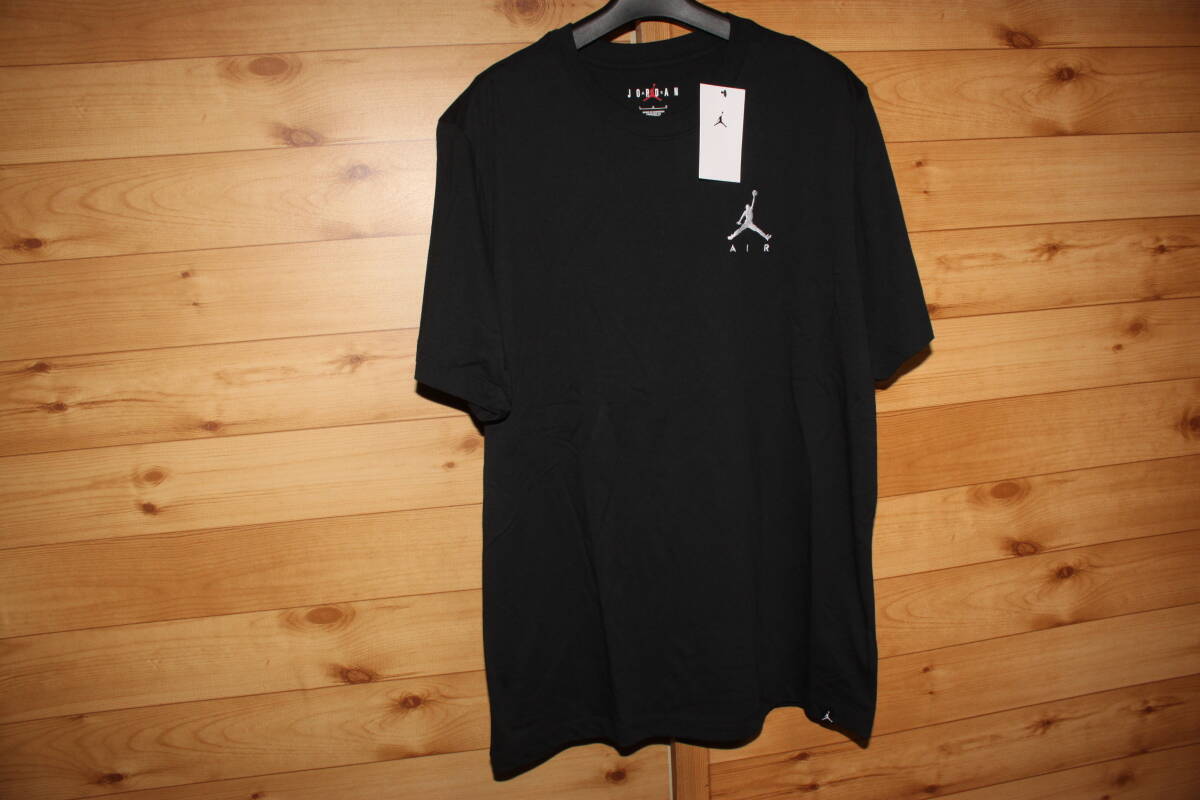 未使用 US/M 黒ブラック ナイキNIKE JORDAN ジョーダン ジャンプマン エア ロゴ刺繍 半袖Tシャツ 送料無料即決拍卖