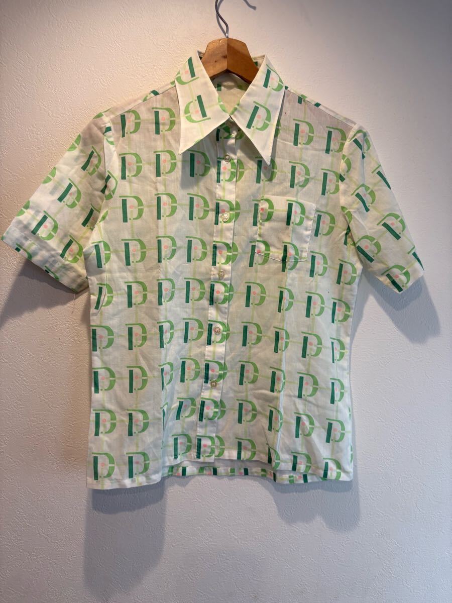 70‘s vintage 総柄レトロ半袖シャツ 拍卖