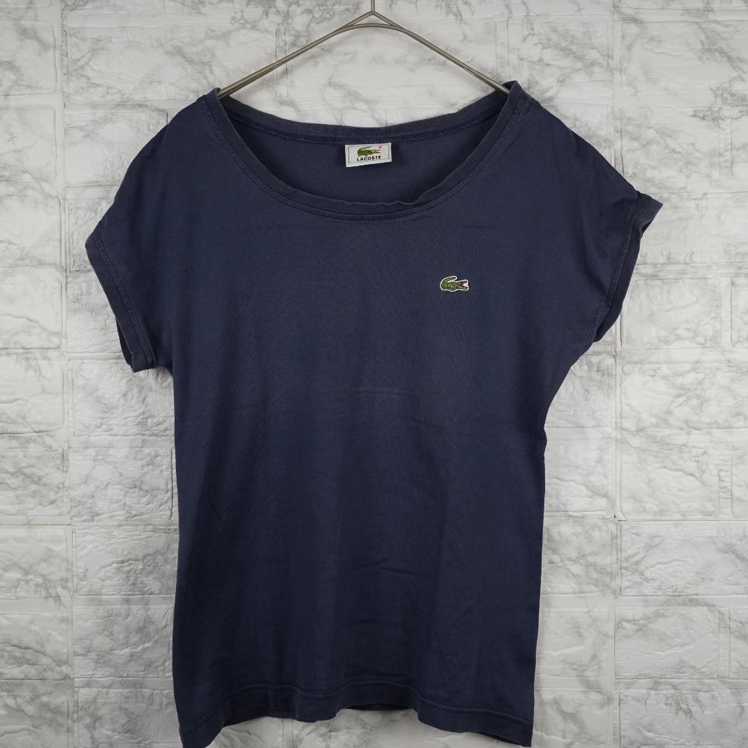 LACOSTE Tシャツ ネイビー #42 レディース拍卖