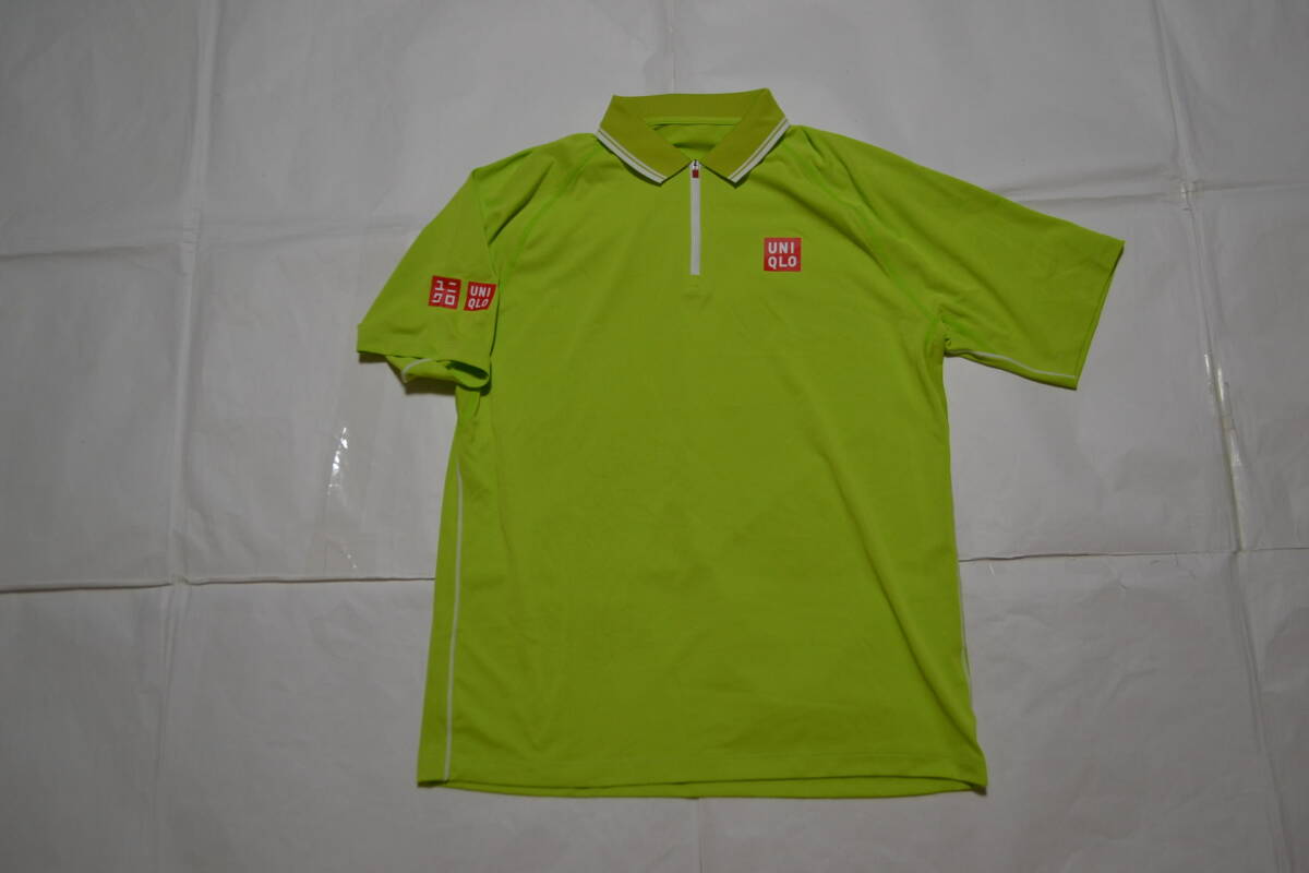 494 UNIQLO ユニクロ スクエアロゴ ハーフジップウェア ライトグリーン XLサイズ拍卖