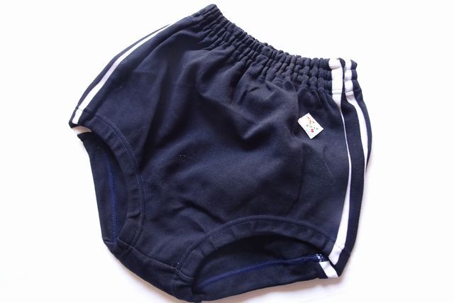 デポルテ/ブルマーパンツ/バレブル/体操着/白ライン/ジャージ系素材/スポーツ/レトロ/濃紺/ダークネイビー/Sサイズ(7/31R7)拍卖