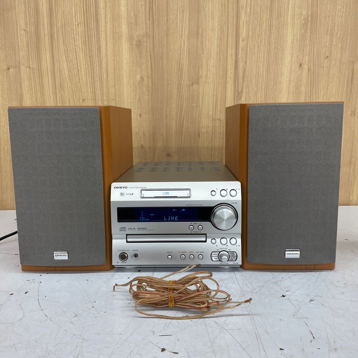【X-5】 ONKYO FR-N9 CD/MDレシーバー D-S7GXDV スピーカー ミニコンポ オンキョー 音出し確認済み 各部動作良好 3394-294拍卖