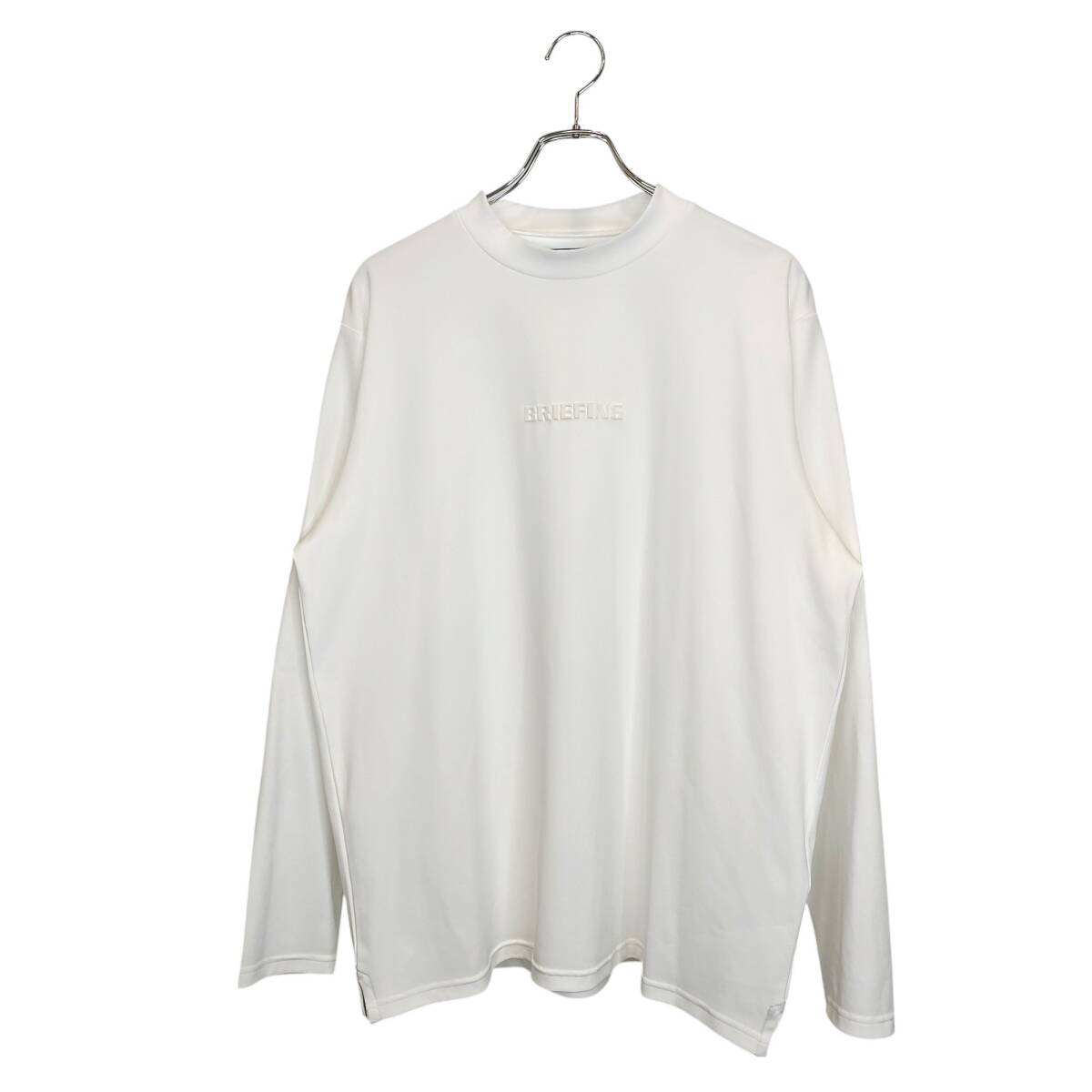 BRIEFING GOLF ブリーフィングゴルフ 25SS MINI 3D LOGO LS HIGHNECK モックネック 長袖 カットソー BRG251M39 L ホワイト拍卖
