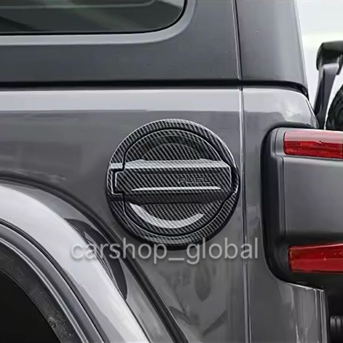 Jeep ジープ ラングラー JL 給油口カバー フューエルカバー カーボン プロテクター 2.0/3.6L スポーツ/サハラ/ルビコン/ウィリス等拍卖