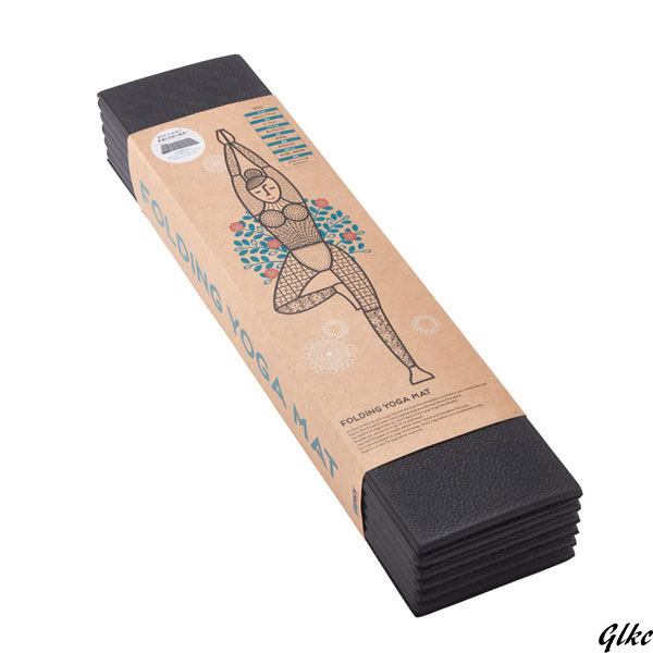 【一般的なマットより大きめで、手足をしっかり伸ばしても快適】 ヨガマット 折りたたみ 軽量 コンパクト ピラティス 筋トレ black拍卖