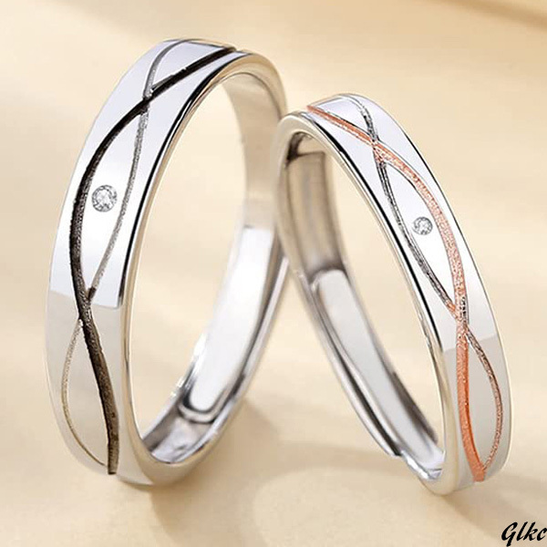 【二人の愛を紡ぐ純銀ペアリングセット】 ペアリング シルバー925 金属アレルギー対応 フリーサイズ カップル 指輪 プレゼント拍卖