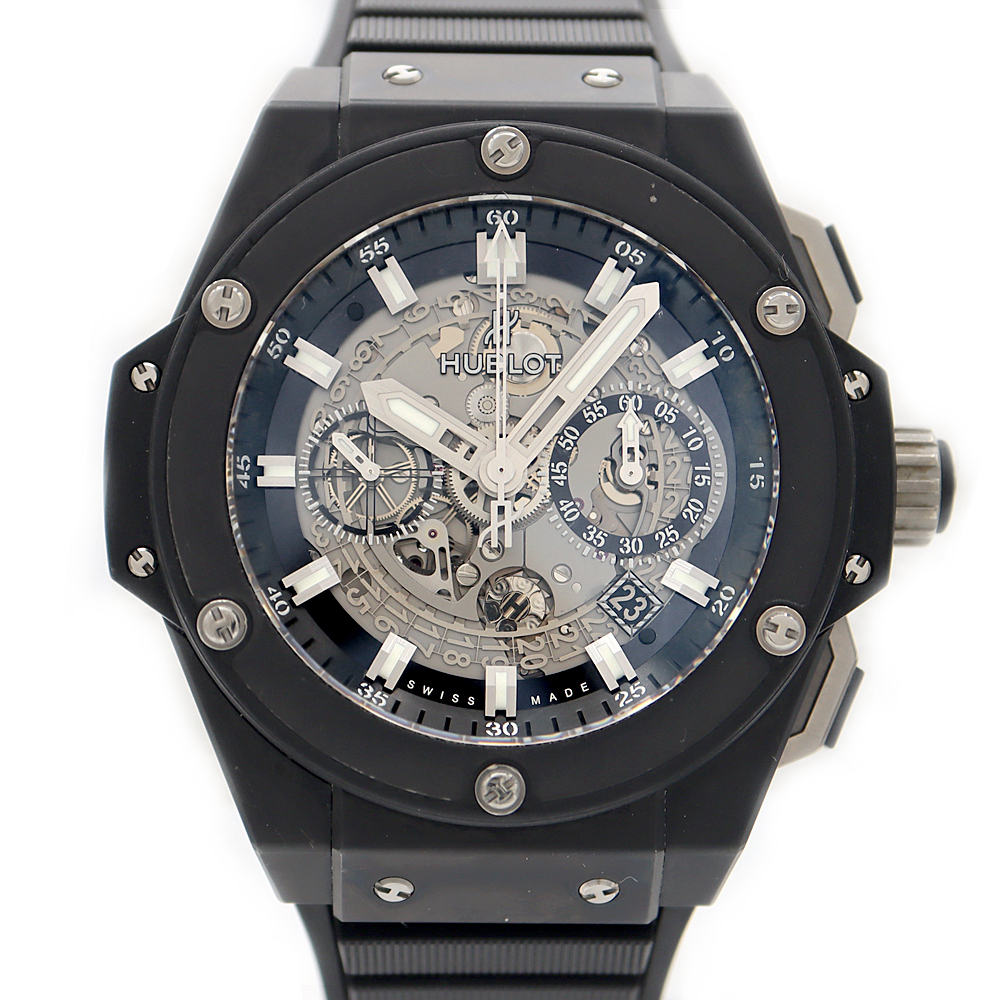 HUBLOT ウブロ キングパワー ウニコ ブラックマジック クロノグラフ 701.CI.0170.RX デイト スケルトン メンズ 自動巻き拍卖