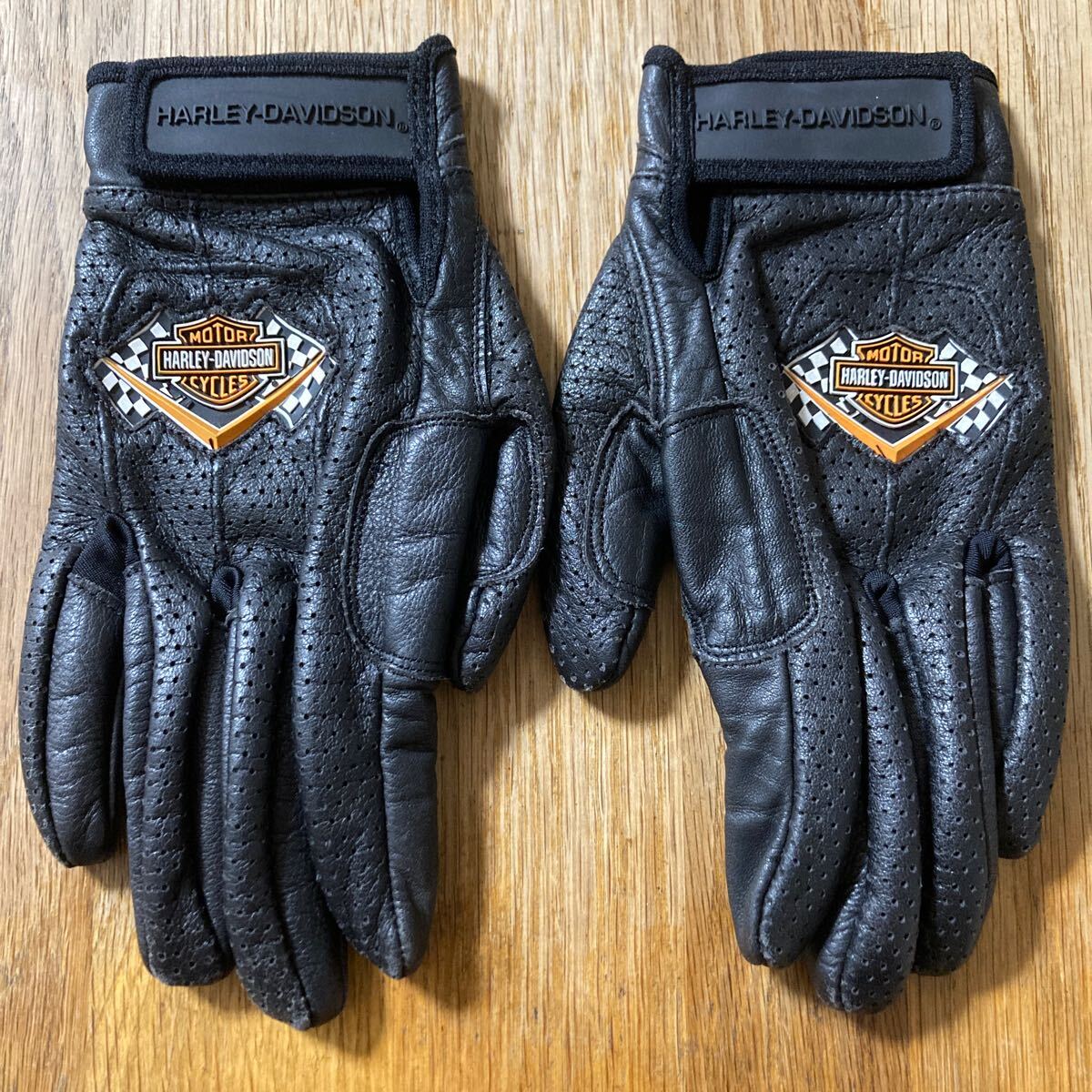 Harley-Davidson leather gloves men's size:S used ハーレーダビッドソン レザー グローブ メンズ Sサイズ ユーズド バイク ツーリング拍卖
