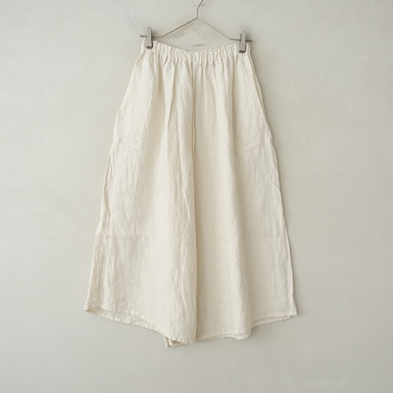 ヤンマ産業 YAMMA*リネンツイルロングキュロットパンツ*エクリュゴム入りプルオンワイドパンツハカマパンツ(2-2506-569)【32G52】拍卖