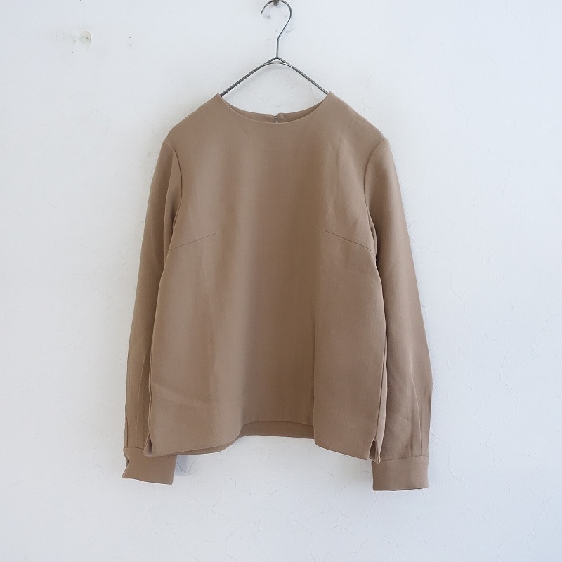 【美品】アーツ&サイエンス ARTS&SCIENCE *ウールプルオーバーブラウス*1毛ベージュノーカラートップス(25-2507-48)【72G52】拍卖
