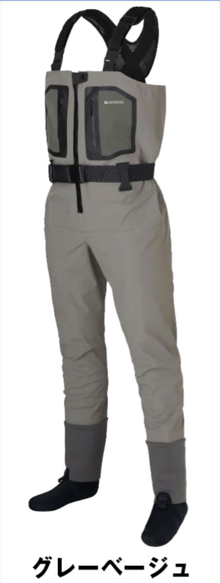新品未使用 シマノ ドライシールド+4 ストレッチウェーダー ストッキング FF-002V グレーベージュ M(L) SHIMANO 透湿 防水 ストレッチ拍卖
